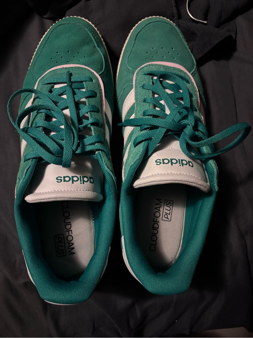 adidas Teal & White Cloudfoam Retro Sneakers